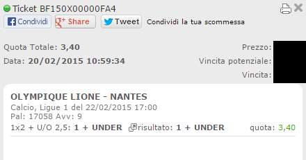 Scommesse vincenti 22 febbraio 2015