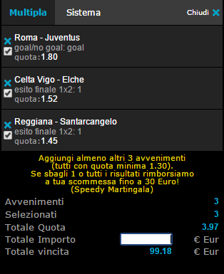 scommessa del lunedì