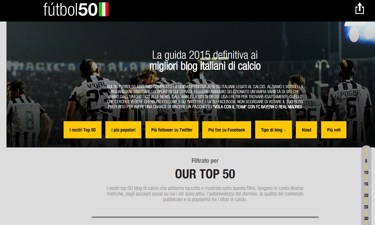 i 50 migliori siti di calcio