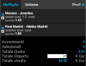 schedina pronta champions league