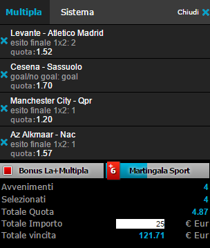 multipla domenica 10 maggio