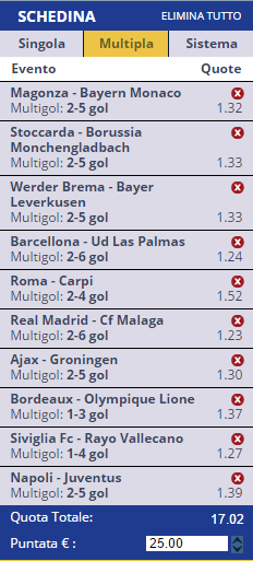 scommesse pronte di oggi 