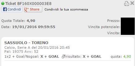 scommessa 20-01-16