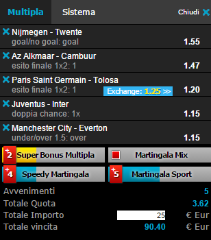 scommesse pronte di oggi 2016-01-27