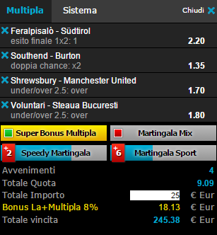 scommesse pronte di oggi 2016-02-22