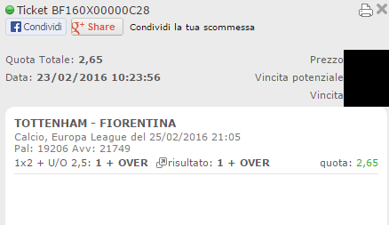 combo tottenham-fiorentina