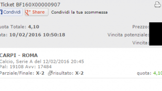 Scommessa vincente 12-02-16