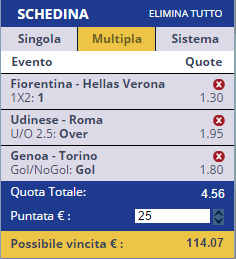 scommesse pronte Serie a 2016-03-13