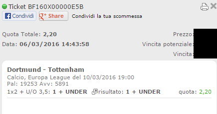 combo dortmund-tottenham