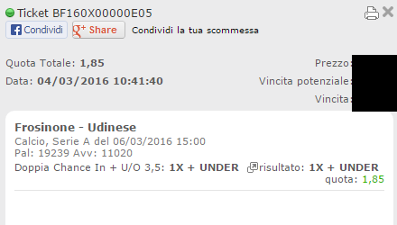 combo frosinone-udinese