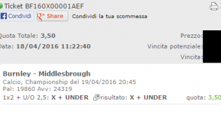 Scommesse vincenti 19-04-16