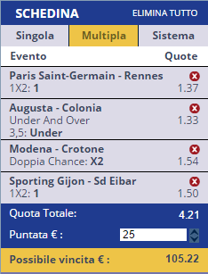 scommesse pronte di oggi 2016-04-29