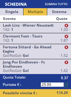 scommesse pronte di oggi 2016-04-22