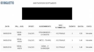 Scommessa vincente 06-05-16
