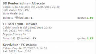 Scommessa vincente 25-05-16