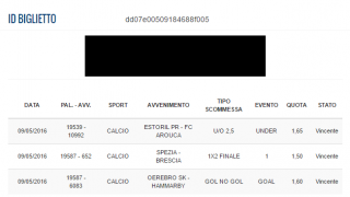 Scommessa vincente 09-05-16