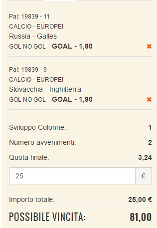 scommesse pronte di oggi 2016-06-20