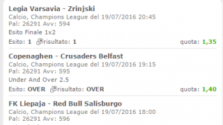 Scommessa vincente 19-07-16