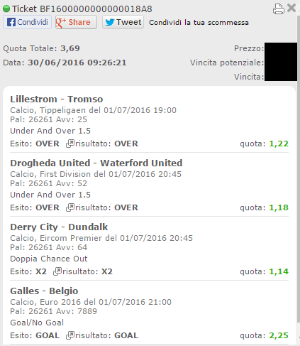 schedina vincente 01-07-16