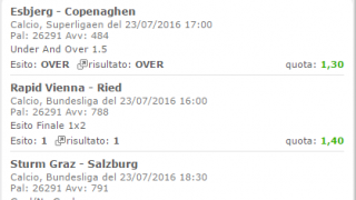 Scommessa vincente 23-07-16