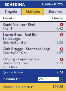 scommesse pronte di oggi 2016-07-23