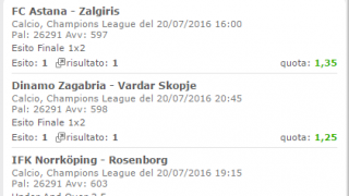 Scommessa vincente 20-07-16