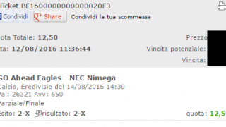 Scommesse vincenti 14-08-16