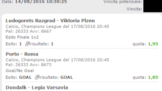 Scommesse vincenti 17-08-16
