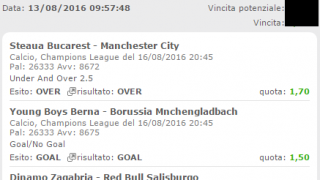 Scommesse vincenti 16-08-16