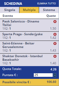 scommesse pronte Europa League 2016-08-25