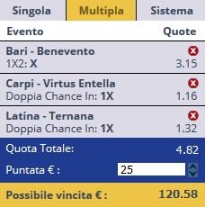 scommesse pronte Serie b 2016-09-24