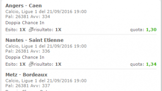 Scommesse vincenti 21-09-16