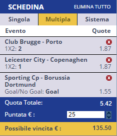 scommesse pronte Champions League 2016-10-18