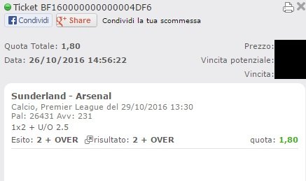 combo vincente sunderland-arsenal