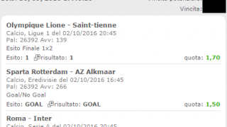Scommesse vincenti 02-10-16