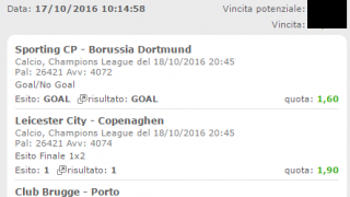 Scommesse vincenti 18-10-16