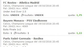 Scommessa vincente 19-10-16