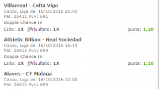 Scommesse vincenti 16-10-16