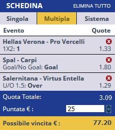 scommesse pronte Serie b 2016-10-22