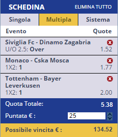 scommesse pronte Champions League 2016-11-02