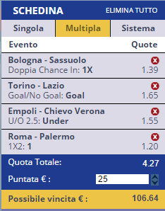 scommesse pronte Serie a 2016-10-23
