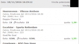 Scommesse vincenti 19-11-16