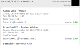 Scommesse vincenti 10-12-16