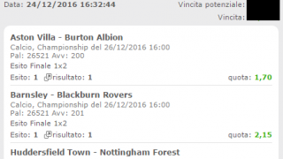 Scommesse vincenti 26-12-16