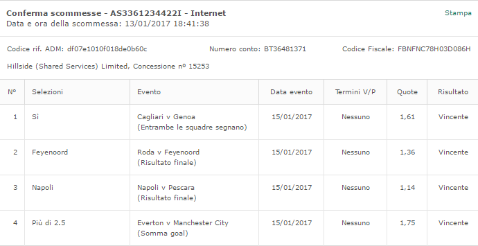 multipla mista vincente