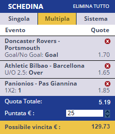 scommesse pronte di oggi 2017-01-05