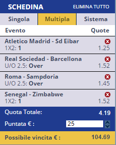 scommesse pronte di oggi 2017-01-19