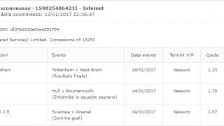 Scommesse vincenti 14-01-17