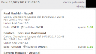 Scommesse vincenti 15-02-17