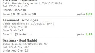 Scommesse vincenti 11-02-17